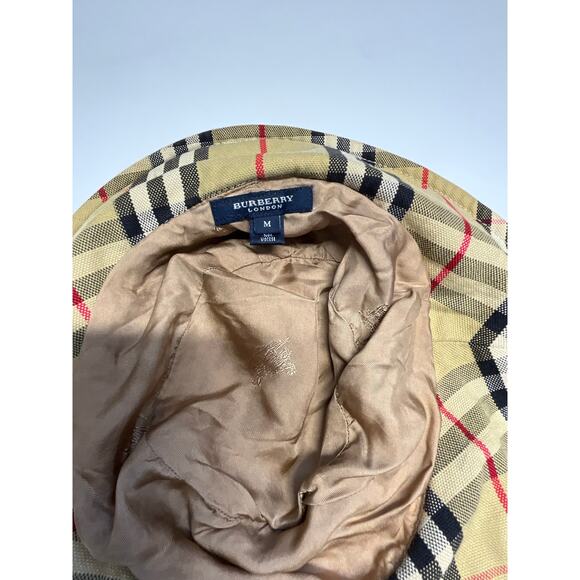 Burberry London Vintage Nova Check Bucket Hat Beige Plaid Size M Unisex main image 4